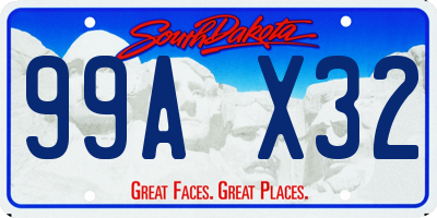 SD license plate 99AX32