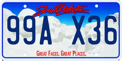 SD license plate 99AX36