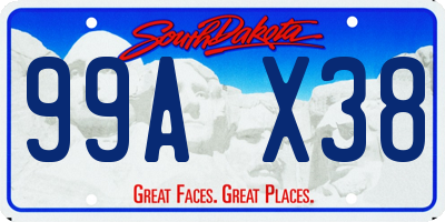 SD license plate 99AX38