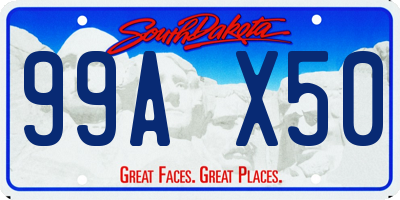 SD license plate 99AX50