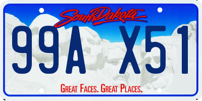 SD license plate 99AX51