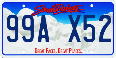 SD license plate 99AX52