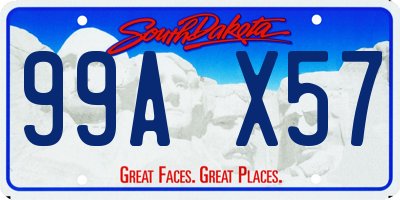 SD license plate 99AX57