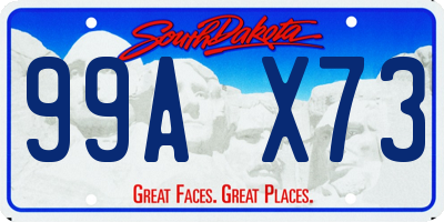 SD license plate 99AX73