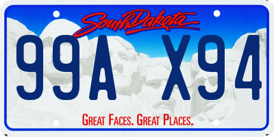 SD license plate 99AX94