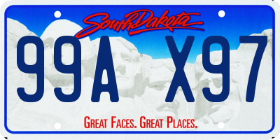 SD license plate 99AX97