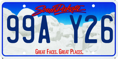 SD license plate 99AY26