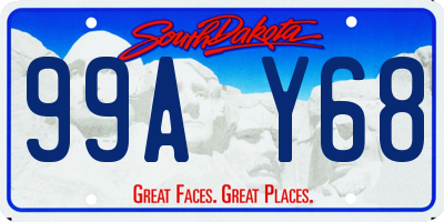 SD license plate 99AY68