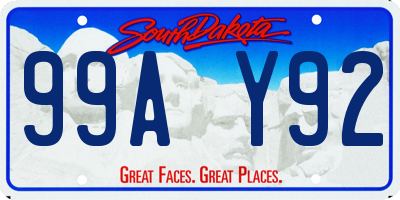 SD license plate 99AY92