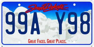 SD license plate 99AY98