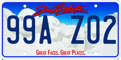 SD license plate 99AZ02