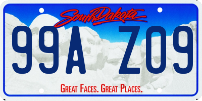 SD license plate 99AZ09