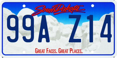 SD license plate 99AZ14