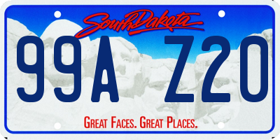 SD license plate 99AZ20