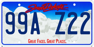 SD license plate 99AZ22