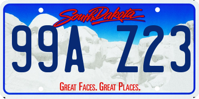 SD license plate 99AZ23