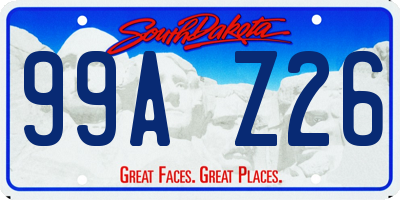 SD license plate 99AZ26