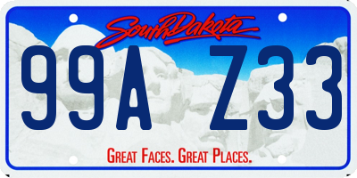 SD license plate 99AZ33
