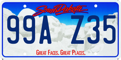 SD license plate 99AZ35