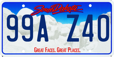 SD license plate 99AZ40