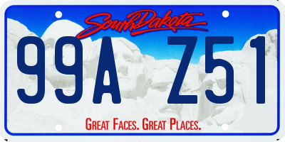 SD license plate 99AZ51