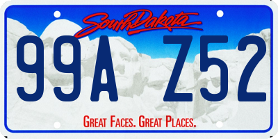 SD license plate 99AZ52