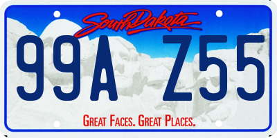 SD license plate 99AZ55