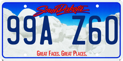 SD license plate 99AZ60