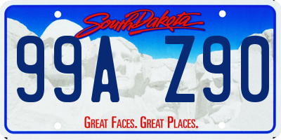 SD license plate 99AZ90