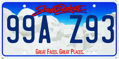 SD license plate 99AZ93