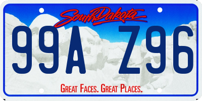 SD license plate 99AZ96