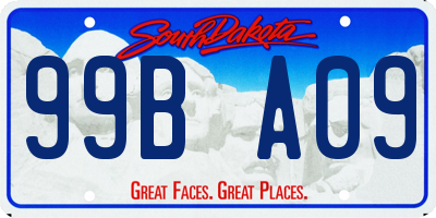 SD license plate 99BA09