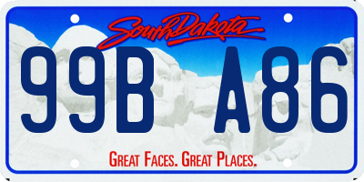 SD license plate 99BA86