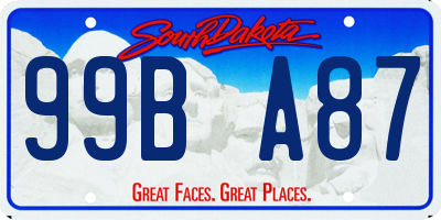 SD license plate 99BA87