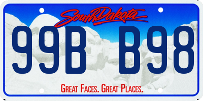 SD license plate 99BB98
