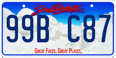 SD license plate 99BC87