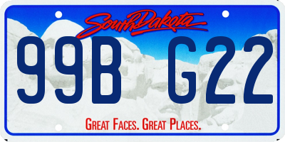 SD license plate 99BG22