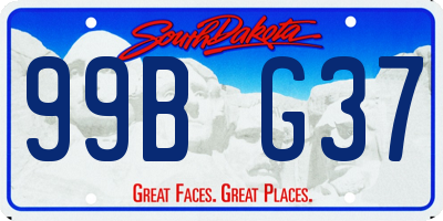 SD license plate 99BG37