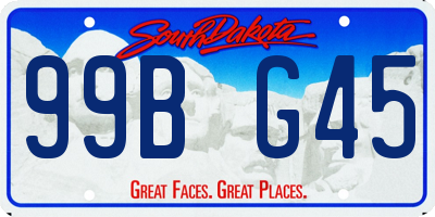 SD license plate 99BG45