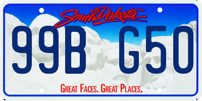SD license plate 99BG50
