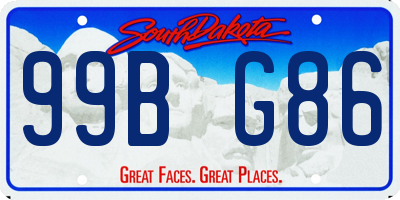 SD license plate 99BG86
