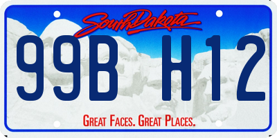 SD license plate 99BH12