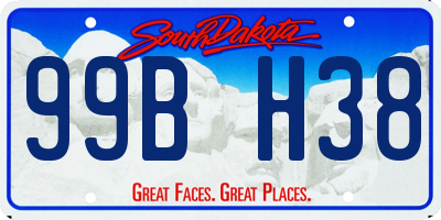 SD license plate 99BH38