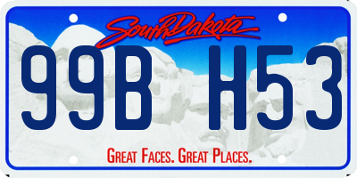 SD license plate 99BH53