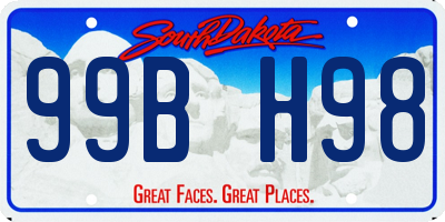 SD license plate 99BH98