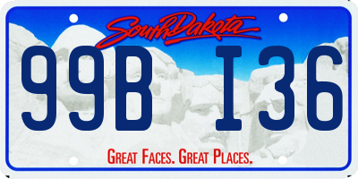 SD license plate 99BI36
