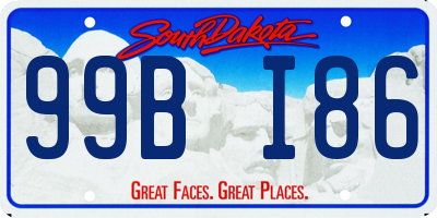 SD license plate 99BI86