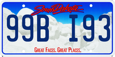 SD license plate 99BI93