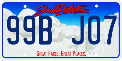 SD license plate 99BJ07
