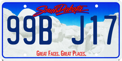 SD license plate 99BJ17
